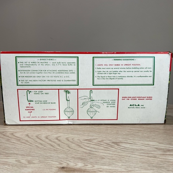 VINTAGE CHRISTMAS Bubbling 7 Light String Set - Picture 8 of 11